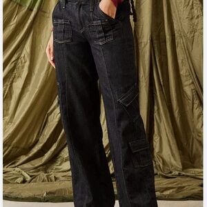 BDG Black Flare Cargo Jeans